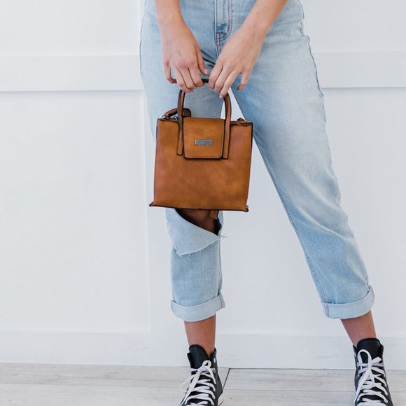 Vegan Leather Crossbody Tote - Picture 3 of 5